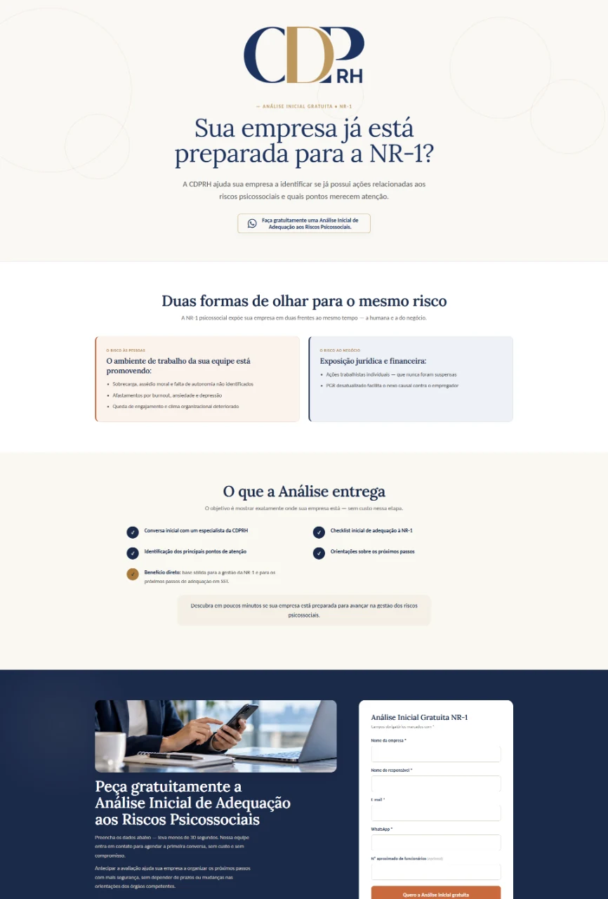 Imagem provisória da aplicação da identidade CDPRH no futuro site institucional