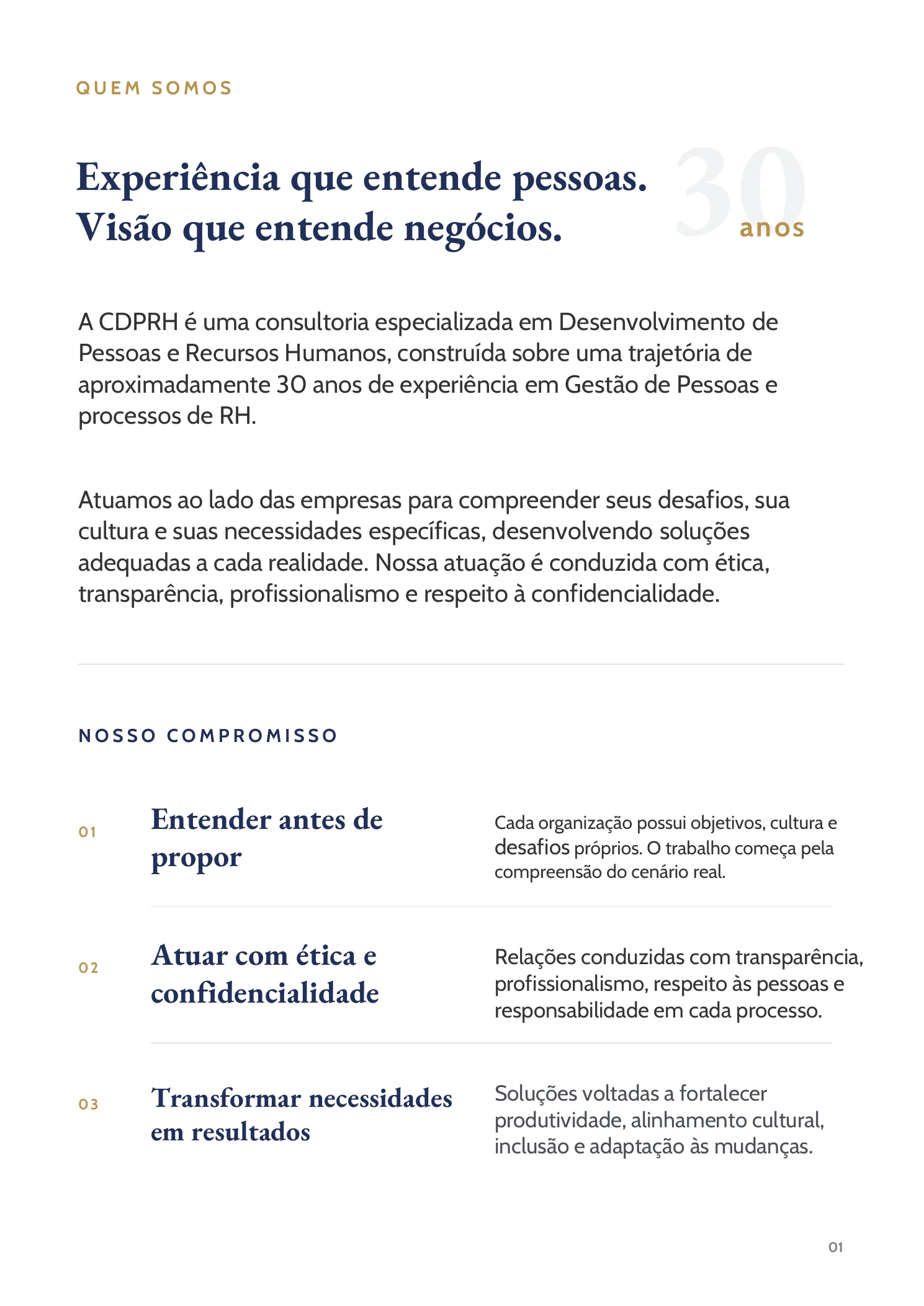 Página 2 do novo portfólio institucional da CDPRH